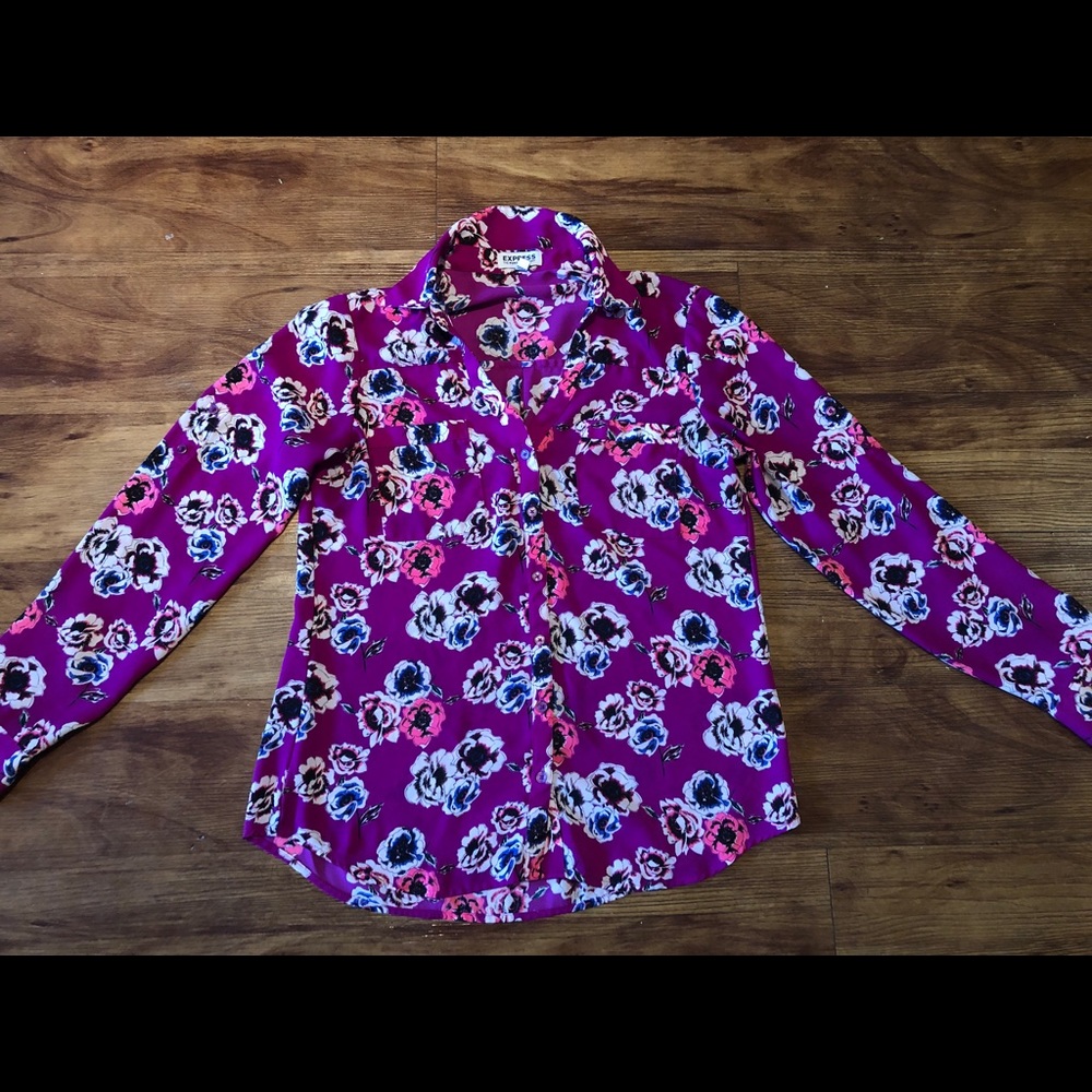 Express Portfino Floral Button Down